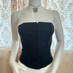 vintage gothic jacquard print corset